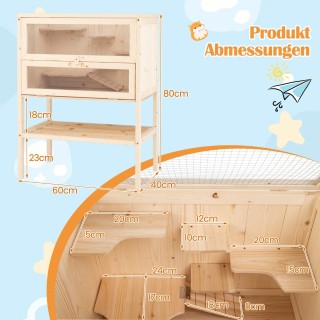 Costway Κλουβί Χάμστερ με Ακρυλική Πλάκα και Ασφαλή Πόρτα PW10121NA