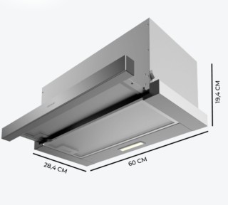 CECOTEC Τηλεσκοπικός Απορροφητήρας Bolero Flux TLM 603500 Inox, 60... CECOTEC Τηλεσκοπικός Απορροφητήρας Bolero Flux TLM 603500 Inox, 60...