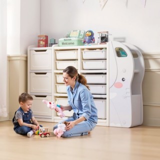 VEVOR Παιδική Αποθήκευση Παιχνιδιών 4 Επιπέδων με 10 Πλαστικά Κινητ...