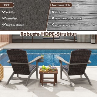 Costway Καρέκλα Adirondack με Θήκη Ποτηριού 92 x 76 x 100 εκ. από H...