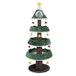 Costway 179 cm Χριστουγεννιάτικο Δέντρο Γάτας με 3 Πλατφόρμες & 11 ...