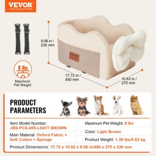 VEVOR Κάθισμα Αυτοκινήτου για Σκύλους έως 8 lbs  CWZGQCZYQHSXR152ZV0