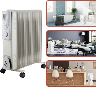 BAKAJI Καλοριφέρ λαδιού με 11 θερμαντικά στοιχεία, ηλεκτρικό 2500W... BAKAJI Καλοριφέρ λαδιού με 11 θερμαντικά στοιχεία, ηλεκτρικό 2500W...