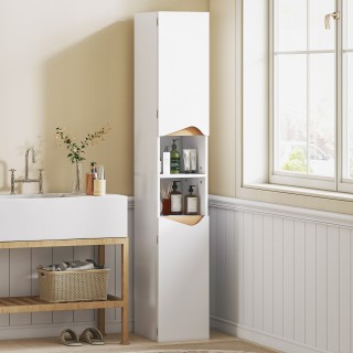 HOMCOM Κινητή Στήλη Μπάνιου Ξύλινη με 2 Ανοιχτά Ράφια και 2 Ντουλάπ... HOMCOM Κινητή Στήλη Μπάνιου Ξύλινη με 2 Ανοιχτά Ράφια και 2 Ντουλάπ...