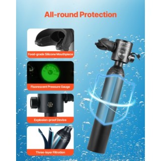 VEVOR Φορητή Φιάλη Κατάδυσης 0.5L με Αντλία για Βάθος 30m QSYQP05L2...