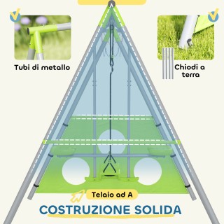AIYAPLAY Παιχνίδι για Παιδιά 4 σε 1 με 2 Κούνιες Κήπου, Καλάθι και ...