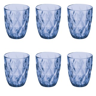 Galileo Σετ 6 ποτήρια νερού 340 ml από γυαλί με σκαλιστή επιφάνεια ...