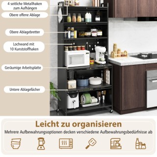 Costway 6-επίπεδος Κουζινόθηκη με Ανοιχτό Ράφι, Διαφανείς Πόρτες & ...