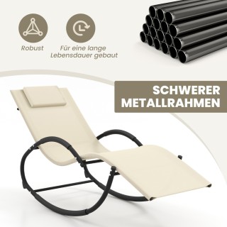 Costway Κουνιστή Ξαπλώστρα με Αφαιρούμενο Μαξιλάρι Κεφαλής & Αναπνε...