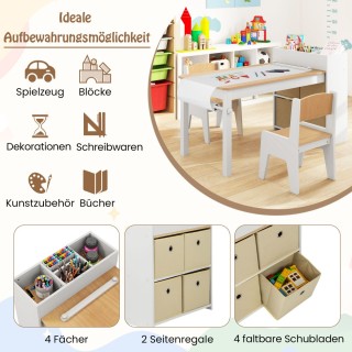 Costway Σετ Καλλιτεχνικού Τραπεζιού και Καρεκλών για Παιδιά με Ρολό...