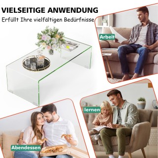 Costway Στυλάτο και Πρακτικό Γυάλινο Τραπέζι Σαλονιού HW66289CL Costway Στυλάτο και Πρακτικό Γυάλινο Τραπέζι Σαλονιού HW66289CL