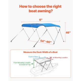 VEVOR 6-πόδι 3-τόξων Bimini Τέντα Σκάφους από 600D Πολυεστέρα - Pac... VEVOR 6-πόδι 3-τόξων Bimini Τέντα Σκάφους από 600D Πολυεστέρα - Pac...