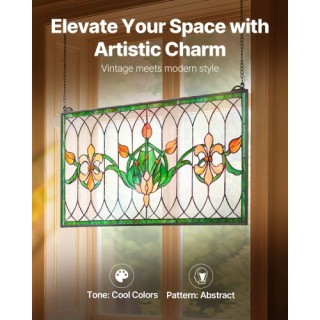 VEVOR Βιτρό Κρεμαστό Παράθυρο Τίφανι 32x17 Ίντσες HXFXCSBLBHXFJM702... VEVOR Βιτρό Κρεμαστό Παράθυρο Τίφανι 32x17 Ίντσες HXFXCSBLBHXFJM702...