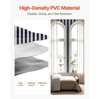 VEVOR Αυτοκόλλητη Ταπετσαρία Μαύρο Λευκό Γεωμετρικό Αδιάβροχο 45cm ...