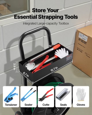 VEVOR Καρότσι Δεσίματος, Διάμετρος Πυρήνα 20.3 εκ, Πλαίσιο Ανθρακού...