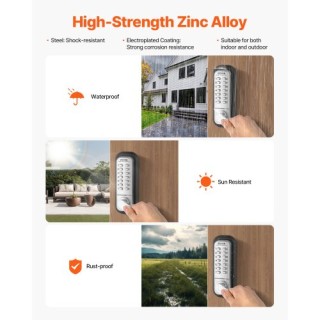 VEVOR Μηχανική Κλειδαριά Πόρτας Χωρίς Κλειδί με 14 Πλήκτρα Ασημί JX... VEVOR Μηχανική Κλειδαριά Πόρτας Χωρίς Κλειδί με 14 Πλήκτρα Ασημί JX...