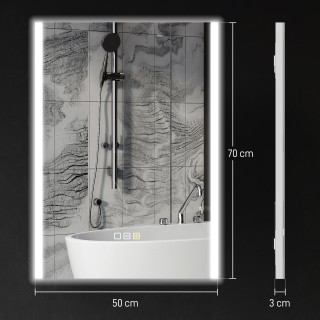 HOMCOM Καθρέφτης Μπάνιου LED 70x50 εκ. 834-848V00SR