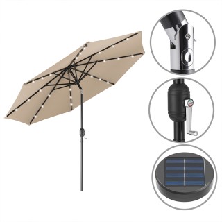 BAKAJI Ομπρέλα Κήπου 270 εκ. με Φώτα LED Αντιανεμική Εξωτερική Ομπ... BAKAJI Ομπρέλα Κήπου 270 εκ. με Φώτα LED Αντιανεμική Εξωτερική Ομπ...