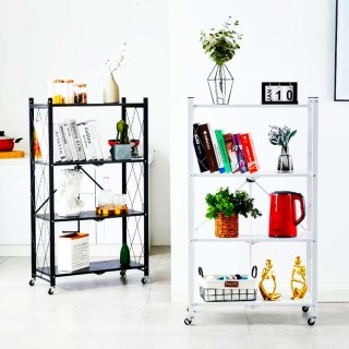 BAKAJI Πολυλειτουργικό Καρότσι Αποθήκευσης 4 Ραφιών 70 x 34 x 127 ... BAKAJI Πολυλειτουργικό Καρότσι Αποθήκευσης 4 Ραφιών 70 x 34 x 127 ...