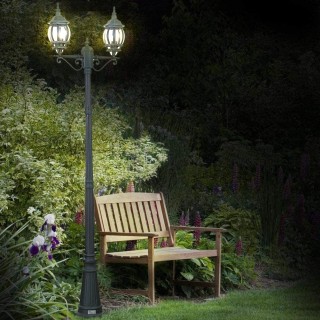 BAKAJI Κλασικό Βικτωριανό Φανάρι Κήπου με 2 Φανάρια από Πράσινο Αλο...