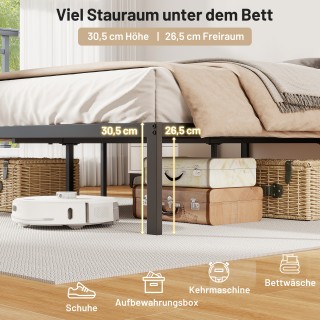 Costway Μεταλλικό Κρεβάτι Πλαισίου σε Μέγεθος Full με Χώρο Αποθήκευ...