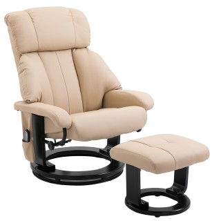HOMCOM Πολυθρόνα Relax Ανακλινόμενη και Μασάζ με Υποπόδιο και Τηλεχ...