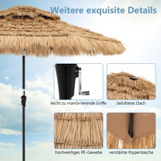 Costway Ομπρέλα Κήπου Χαβάη 270 cm με LED Ηλιακό Φωτισμό και Διπλή ... Costway Ομπρέλα Κήπου Χαβάη 270 cm με LED Ηλιακό Φωτισμό και Διπλή ...