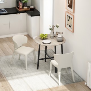 HOMCOM Στρογγυλό Βιομηχανικό Τραπέζι Φ80x75 εκ., Μαύρο/Ξύλο 83A-266...