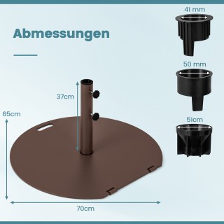 Costway  Βάση Ομπρέλας 23 kg με Ρόδες και Λαβή για Στύλους 41/50 mm...