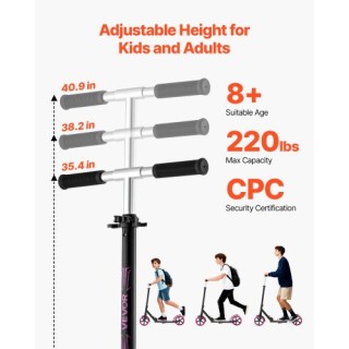 VEVOR Παιδικό Σκούτερ Δύο Τροχών με Ρυθμιζόμενο Τιμόνι, Αντιολισθητ...