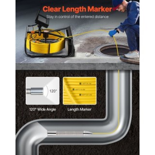 VEVOR  Κάμερα Αποχέτευσης 50μ 4.3 με 6 LED & 16GB Κάρτα  JLKXSGDNKJ...