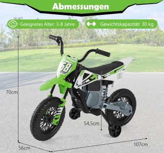 Costway Ηλεκτρική Μοτοσυκλέτα Παιδιών 12V με Αποσπώμενους Σταθεροπο...