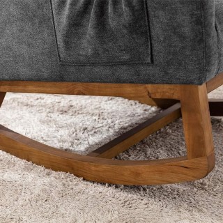 Shally Dogan Γκρι Κουνιστή Πολυθρόνα από Ύφασμα με Ξύλινη Κατασκευ... Shally Dogan Γκρι Κουνιστή Πολυθρόνα από Ύφασμα με Ξύλινη Κατασκευ...