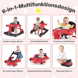 Costway Πολυλειτουργικός Περπατούρα 6-σε-1 με Ρόδες στο Σχέδιο Αερο... Costway Πολυλειτουργικός Περπατούρα 6-σε-1 με Ρόδες στο Σχέδιο Αερο...