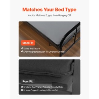 VEVOR Κινγκ Σάιζ Σανίδες Κρεβατιού με Ύφασμα Oxford 200D 4 Τεμάχια ...