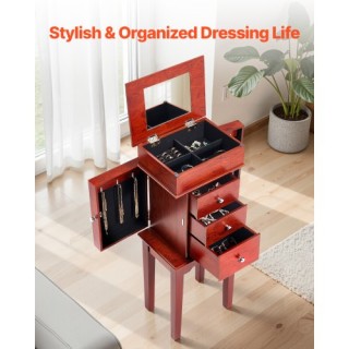 VEVOR Ξύλινη Κοσμηματοθήκη με Καθρέφτη και Συρτάρια LSSSH7000080XNM...