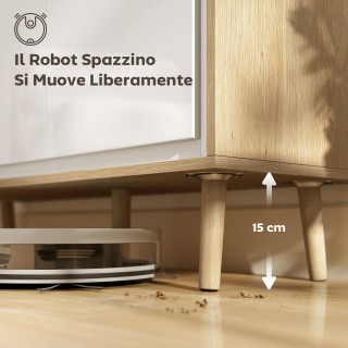 HOMCOM Μοντέρνα Κρεντένζα με 4 Πόρτες και Ρυθμιζόμενο Ράφι, 141x35x...