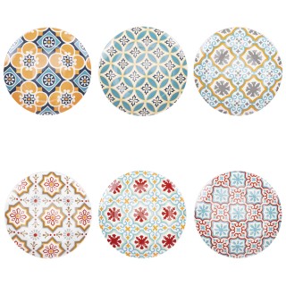 Villa DEste Σετ 6 τμχ  Πιάτο φρούτων από πορσελάνη με μεσογειακά δι...