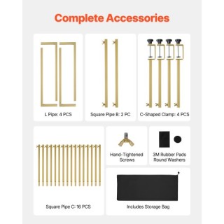 VEVOR Ρυθμιζόμενη Βάση Ράβδου με Σφιγκτήρα 28-98 ίντσες (2 τεμάχια)...