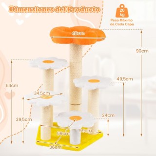 Costway Χαριτωμένο Γατόδεντρο Εσωτερικού Χώρου με Λούτρινη Επιφάνει...