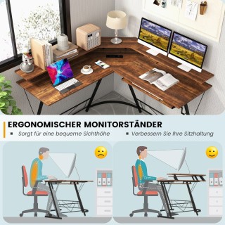 Costway Επαναστατικό Γραφείο Υπολογιστή σε Σχήμα L για Μέγιστη Παρ... Costway Επαναστατικό Γραφείο Υπολογιστή σε Σχήμα L για Μέγιστη Παρ...