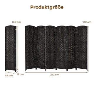 Costway Αναδιπλούμενο Διαχωριστικό Δωματίου με Πλαίσιο 270.5 x 1.5 ...