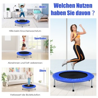 Costway Μίνι Πτυσσόμενο Τραμπολίνο Γυμναστικής 97 εκ. Μπλε TW10001BL