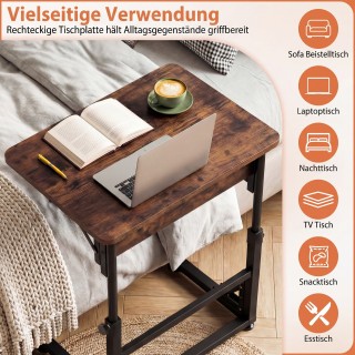 Costway Ρυθμιζόμενο σε ύψος πτυσσόμενο τραπεζάκι κρεβατιού σε σχήμα...