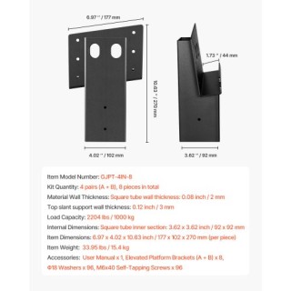 VEVOR Σύνθετες Γωνιακές Βάσεις Πλατφόρμας για Ξυλεία 88.9x88.9 mm, ... VEVOR Σύνθετες Γωνιακές Βάσεις Πλατφόρμας για Ξυλεία 88.9x88.9 mm, ...