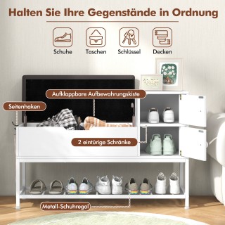 Costway Παπουτσοθήκη με Αναδιπλούμενο Καπάκι, Καθιστική Επιφάνεια &... Costway Παπουτσοθήκη με Αναδιπλούμενο Καπάκι, Καθιστική Επιφάνεια &...