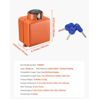 VEVOR Κλείδωμα Κολλάρου για Σύζευξη 2 & 2-5/16 Ιντσών Τρέιλερ KHSTC... VEVOR Κλείδωμα Κολλάρου για Σύζευξη 2 & 2-5/16 Ιντσών Τρέιλερ KHSTC...