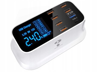 Verk Group Επιτραπέζιος Φορτιστής 8 Θυρών USB QC 3.0 & Type C με Οθ...
