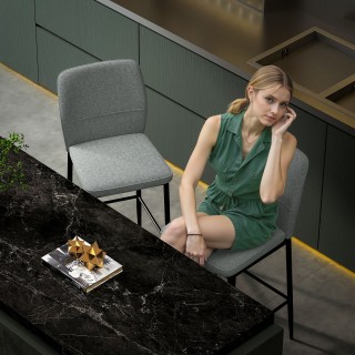 HOMCOM Σετ 2 Μοντέρνα Βελούδινα Σκαμπό Μπαρ με Υποπόδιο και Πλάτη, ...