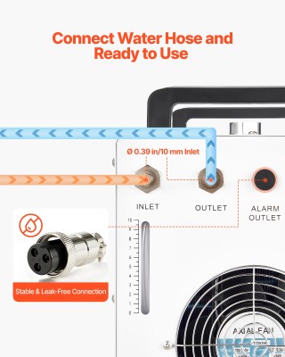 VEVOR Βιομηχανικός Ψύκτης Νερού CW-3000 με Δεξαμενή 9L & Μέγ. Ροή 1...